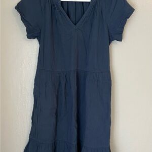Pact Blue Organic Cotton Oversized XS Dress
